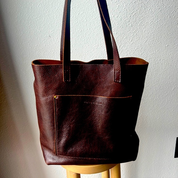 Portland Leather Handbags - Portland Leather goods crossbody tote - cold brew